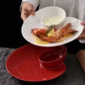 중국집 접시 소라모양 원형 만두 업소용 대형 일식 세라믹 회 스시 그릇