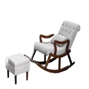 가죽 흔들의자 고급 발받침 리클라이너 락킹 발코니 쿠션 라운지