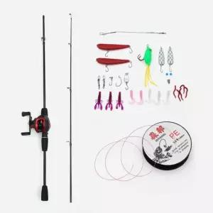 굿캐스팅 베이트 릴+루어+낚싯대세트 2.1m 좌핸들왼쪽낚시 용품 대팩 입문자 민물
