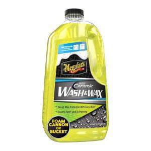 메기아르의 하이브리드 세라믹 워시 왁스 - 세련된 세차장이 부드럽게 세정하고 윤기와 매끄러움을 더하면서 왁스와 익스트림 워터 비딩으로 페인트를 강화합니다 48온스
