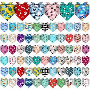 레귤러 72팩 의상 턱받이 반다나 벌크 반려견 스카프 조절 액세서리 삼각 가능한 반려동물