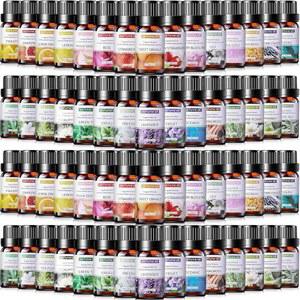 누안추 52개 에센셜 오일 세트 디퓨저 아로마테라피용 향수 아로마테라피 키트 10ml 캔들 배스 폭탄 제조용