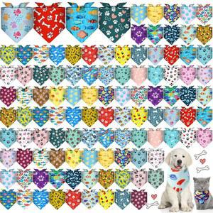 불류 120개 턱받이 커치프 삼각형 가능한 손수건 여름 반다나 벌크 애완동물 조절 스카프