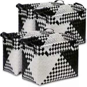 브라운릴리 손으로 짠 옷 바구니 세탁 선반 담요를 위한 대형 위커 수납 옷장 자동차 침실 욕실 정리함 및