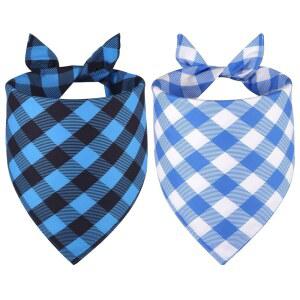 아그로운 강아지 2PCS 블루 여름 대형 리버 소년 내구성이 뛰어난 스카프 삼각형 반다나