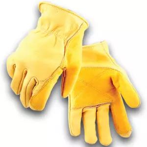 언 펜싱 가죽 작업 장갑 - 207 대형 골든 스태그 소가죽 남성용 더블 팜 관테스 데 트라바호 목장 207L