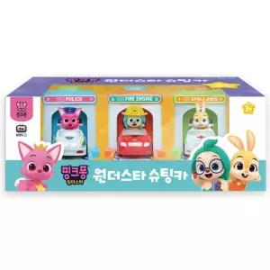 유아 캐릭터 장난감 자동차 버튼 슈팅카 3종세트완구 미니 트럭 트레일러 소방차 중장비 포크레인 레미콘