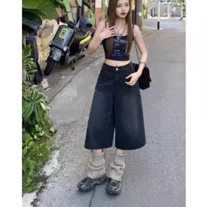 코아픽샵 남자 키작남 청반바지 빈티지 와이드 청바지 봄여름 7부 슬림핏 반바지 패션 C04Z2-6 꾹2