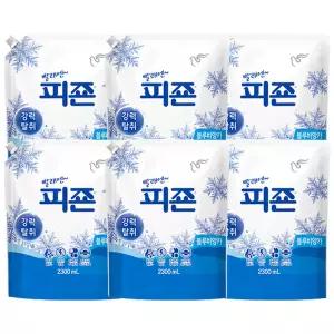 피죤 섬유유연제 리필 블루비앙카, 2.3L, 6개