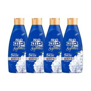 피죤 고농축 시그니처 섬유유연제 용기, 아이스플라워, 1L, 4개