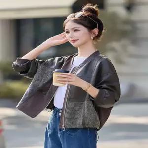 타노스여자 데일리룩 점퍼 집업 야구 항공 아우터 가을 차이나 캐주얼 가죽 재킷 KUK3