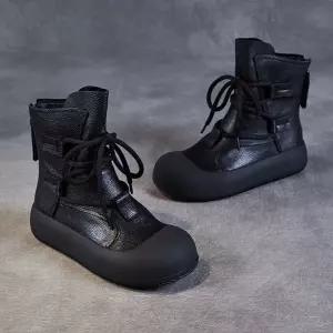 포뇨2 캐주얼 빈티지 가을 여성 키높이 리얼 부츠 로마 소 가죽 워커힐 미들 수제 워커 숏 OPH3