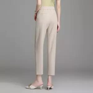 타노스여자 데일리룩 정장 바지 9부 블랙 배기 봄 여름 하이웨스트 빅사이즈 중년 캐주얼 얇은 KUK2