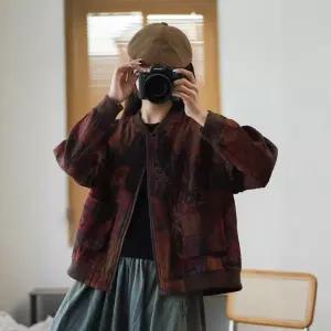 손오반 여자 캐주얼 항공 차이나 점퍼 프린트 앤티크 야구 집업 코트 데일리룩 KUK1