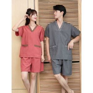 숯가마 찜질복 황토 그레이 세트 사우나옷 여성용 마사지옷