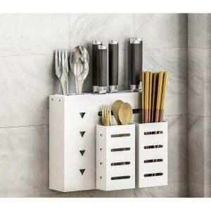 무타공 주방 칼 수납 선반 젓가락통 일체형 벽걸이 알루미늄 칼꽂이