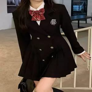 프레피룩 영국교복 스쿨 졸업사진컨셉 교복 졸업사진 원피스 반팔 상견니 프레피룩졸사 졸사