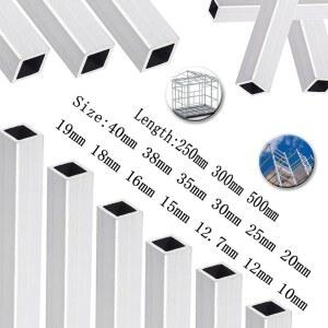 Pcs 304 스테인레스 스틸 사각 튜브 10 40mm 1mm 두께 250 300 500mm 길이 부식 저항 구조용 금속 파이프