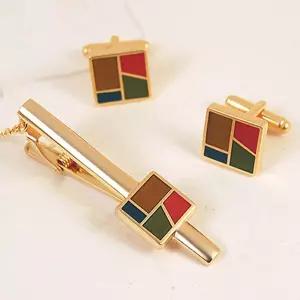 ()문양넥타이핀 커프스set- 조각보 세트 남성용