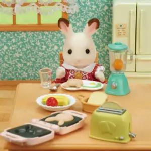 실바니안 패밀리 초콜릿토끼의 브런치 세트 인형 피규어 장난감어 미니어 규어 어처 캐릭터어 안집 여아선