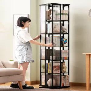 회전책장 인테리어 북타워 교구장 서재 틈새 원목 아이방