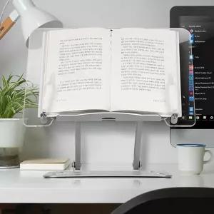 투명독서대 휴대용아크릴 접이식거치대 책받침대 각도조절 필기 거치대 휴대용 받침 대형 스탠드 고정