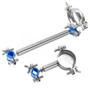 스테인리스 파이프 홀더 이중 조절 스터드 고정 브래킷 후프 지지대