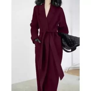 솔저스롱 빨강 여성코트 앙콜라 머메이드 모직코트 오버사이즈 스트링 빅포켓 캐시미어코트 OPH1