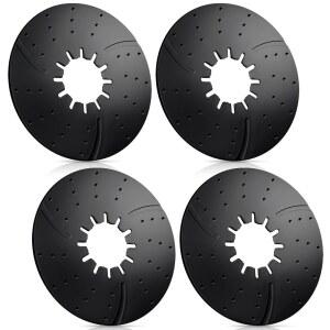 트렐라코 4팩 5번째 휠 히치 윤활 플레이트 10인치 RV 캠핑카 트레일러 디스크 액세서리 안전 키트로 그리스 제거 두께 3/16인치 검은색