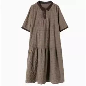 손오천 여사친 원피스 치마 롱 반팔 체크 하운드투스 면마 셔츠 넥 슬림핏 데일리룩 KUK2