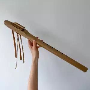 432Hz 수제 호두 베이스 플루트 - 사크랄 차크라 노트 로우 D