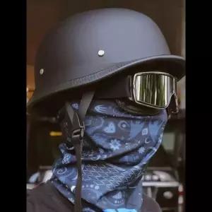 군인 헬멧 레트로 하프 투구 스쿠프 타입 오토바이 올 시즌 남여 자전거 크루저 독일 2 차 세계 대전 스타