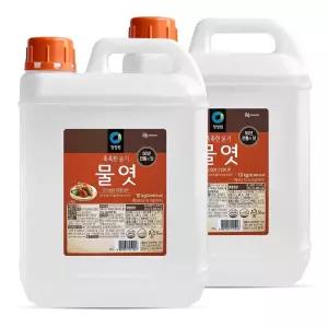 청정원 촉촉한 윤기 물엿 10kg 2개 대용량 업소용 말통 식자재조림용 멸치볶음 요리 식품용 국산 떡볶이 제