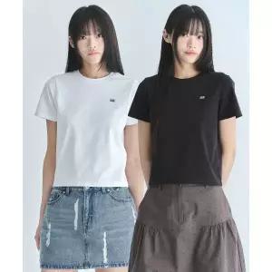 브랜드정품 코드그라피 CGP 2PACK (우먼) 스몰 스퀘어 로고 반소매 티셔츠-화이트블랙 374626