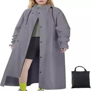 린조이 레인 재킷 여성 후드 방수 경량 패커블 남성용 롱 레인코트 폰초