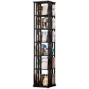 원목 회전 거실 그림책 책꽂이 바퀴달린 360도 북타워 책장