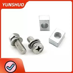 스테인레스 스틸 오토바이 배터리 터미널 볼트 M5X10mm M5X12mm M6X12mm M6 x16mm 볼트 사각 너트 키트 스