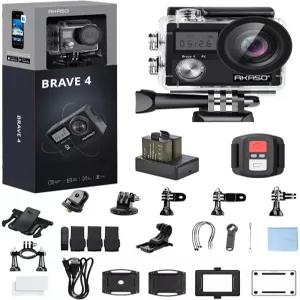 AKASO 브레이브 4 액션 카메라 4K 30fps 울트라 HD WiFi 스포츠 170 FOV 이미지 안정화 131FT 방수 수중