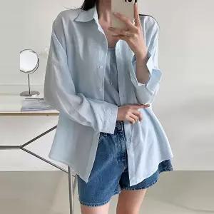 [하프클럽/삐까삐까]코디 편한 긴팔 셔츠 나시 세트 얇은 여름 카라 남방 루즈핏