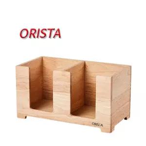 오리스타 우드 더블냅킨소품수납 커피 케이스 디스펜서 보관함 소품함 정리함 스펜서