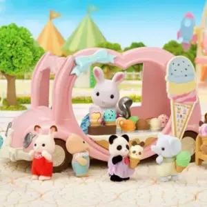 실바니안 패밀리 핑크 아이스크림 벤 인형 피규어 장난감어 미니어 규어 어처 캐릭터어 안집 토끼 여아선물