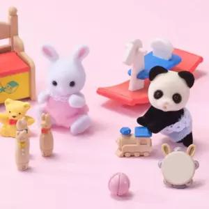 실바니안 패밀리 눈꽃토끼와 판다의 아기놀이방세트 인형 피규어 장난감어 미니어 규어 어처 캐릭터어 안집