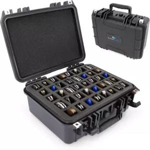 CASEMATIX 13인치 40 접이식 나이프 케이스 - 방수 포켓 홀더 및 박스 정리함 잠금식 보관 40개의 스위스