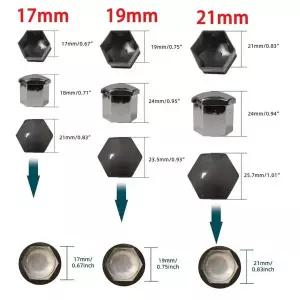 호환  아우디 슬라인 TT Q2 Q3 Q5 Q7 Q8 A3 A4 A5 A6 20개 17 19 21mm 플라스틱 자동차 휠 너트 커버 볼트