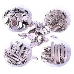 만들기핀 원형 집게 일자 자동 머리핀재료-통포장