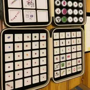 보석 케이스 원석 디스플레이 샘플 상자 트레이 쥬얼리 보관함 휴대용 목걸이 거치대