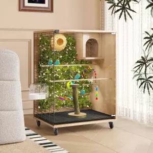 투명 앵무새장 대형 아크릴 케이지 사육장 햄스터 하우스 이동식 특수제작 펫케이지