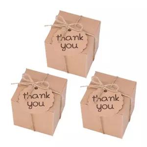 50P 정사각형 크래프트 선물 박스 답례품 포장 상자 DIY 소품 기프트 크라프트