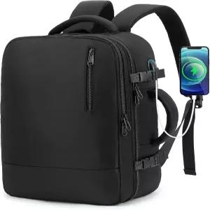 여성 남성용 TANTOMI 소형 여행용 백팩 15.6인치 노트북 비행 승인 USB 충전 포트 및 신발 파우치가 포함된