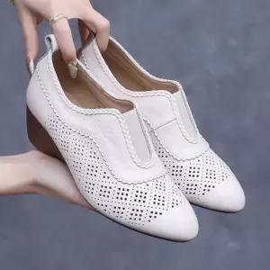 스파이더맨 여사친 여름 빈티지 오피스룩 머리 가죽 샌들 통기 펀칭 중굽 라운드 스틸레토 빅사이즈 리얼 O